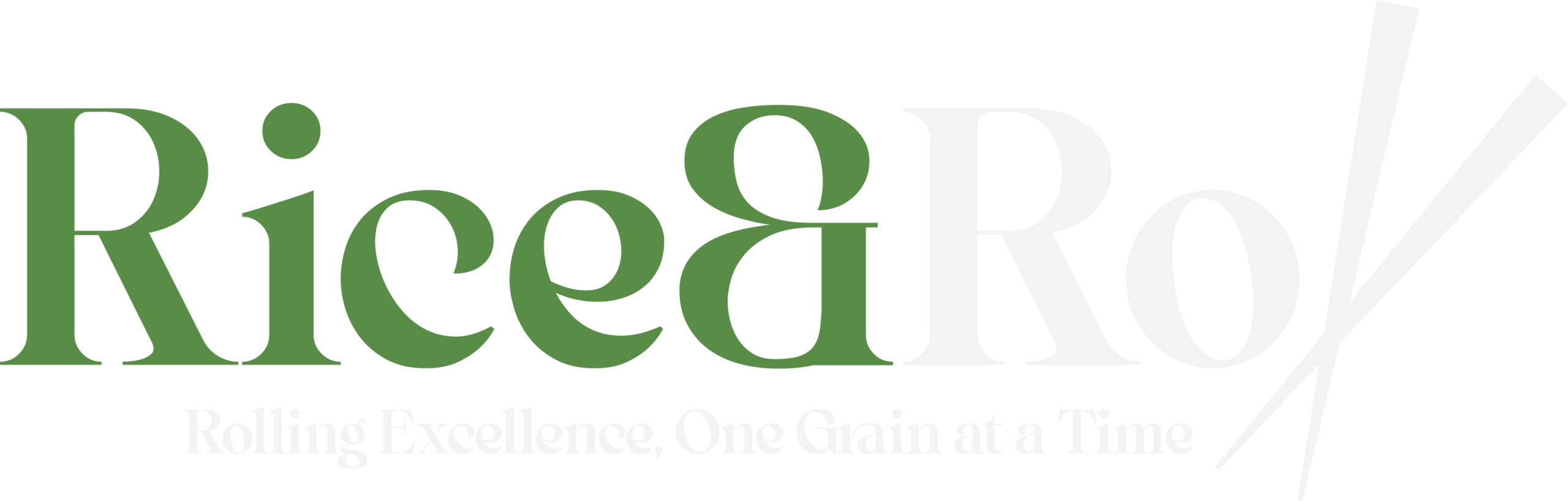 Rice and Roll Logo Long white